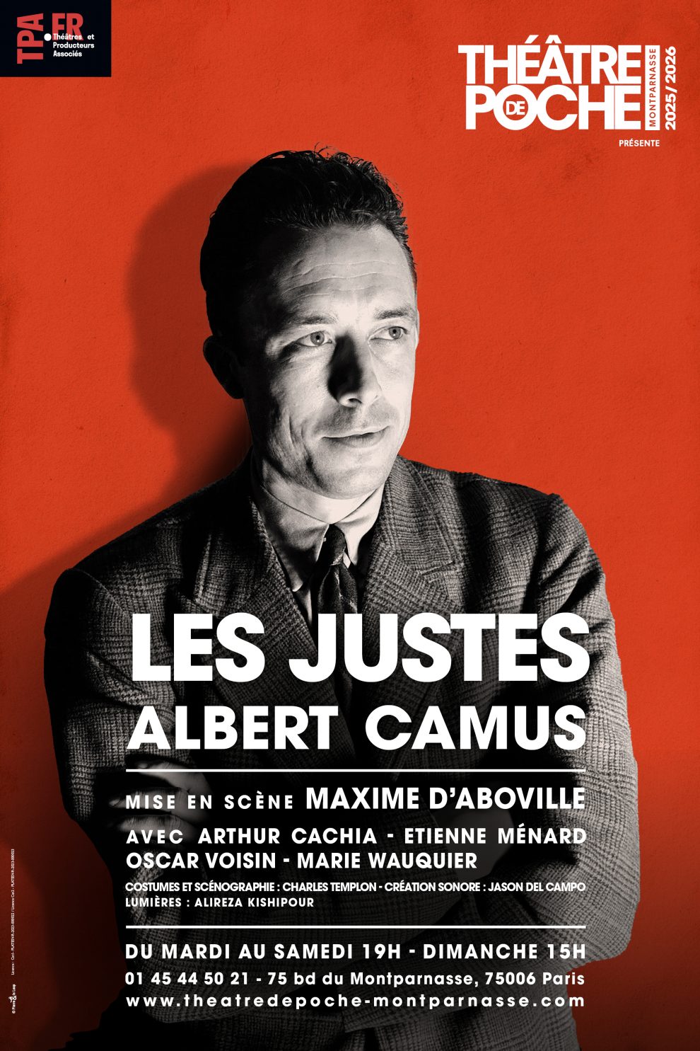 les justes d'Albert Camus sortie philosophie théâtre paris